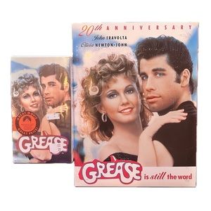 GREASE VHS - Factory Sealed with 20th Anniversary Promotional Photos & Folder